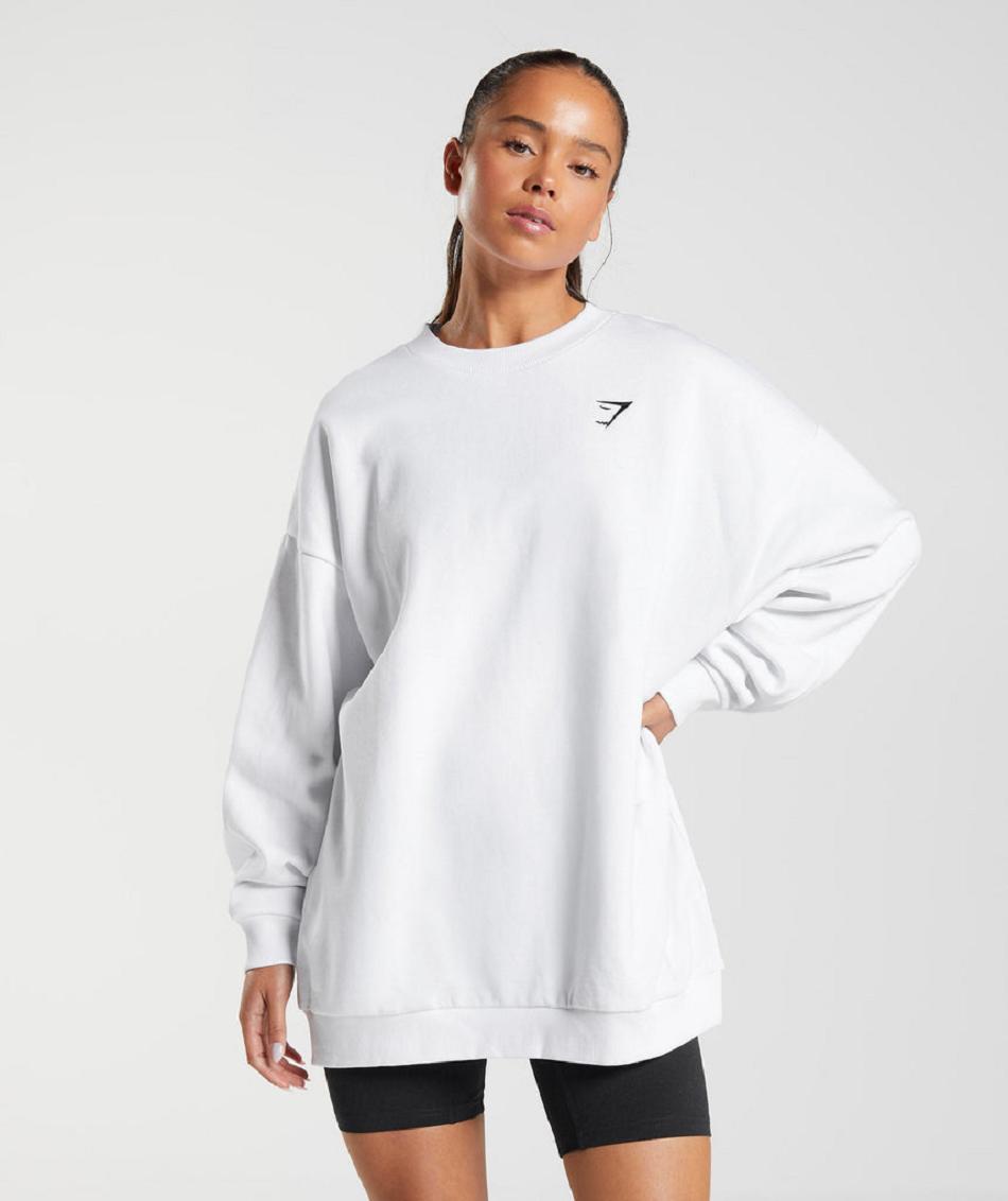 Gymshark Training Oversized Sweatshirt Ženske Accessories Bijele | HR 3771FDN